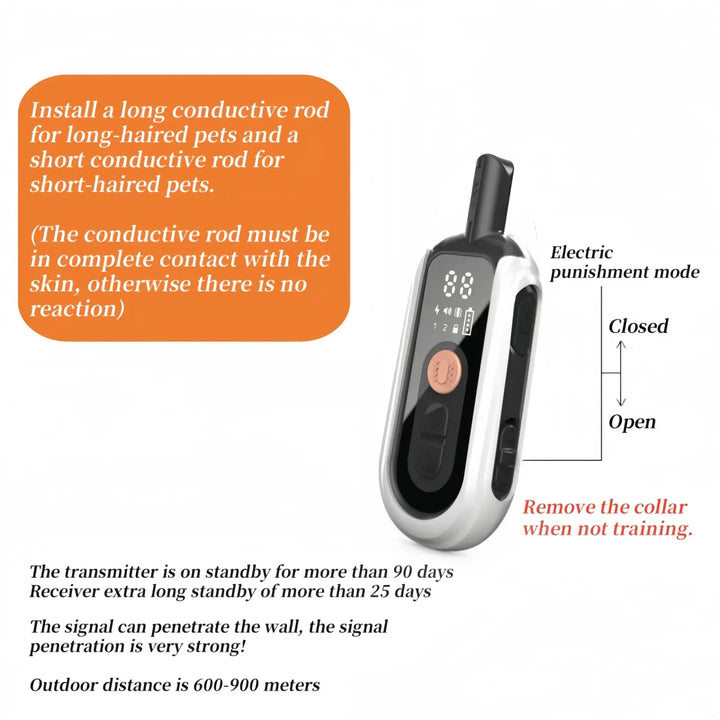 Rechargeable Waterproof Dog Training Collar with Remote &amp; Bark Control – TrainMate Bowlift