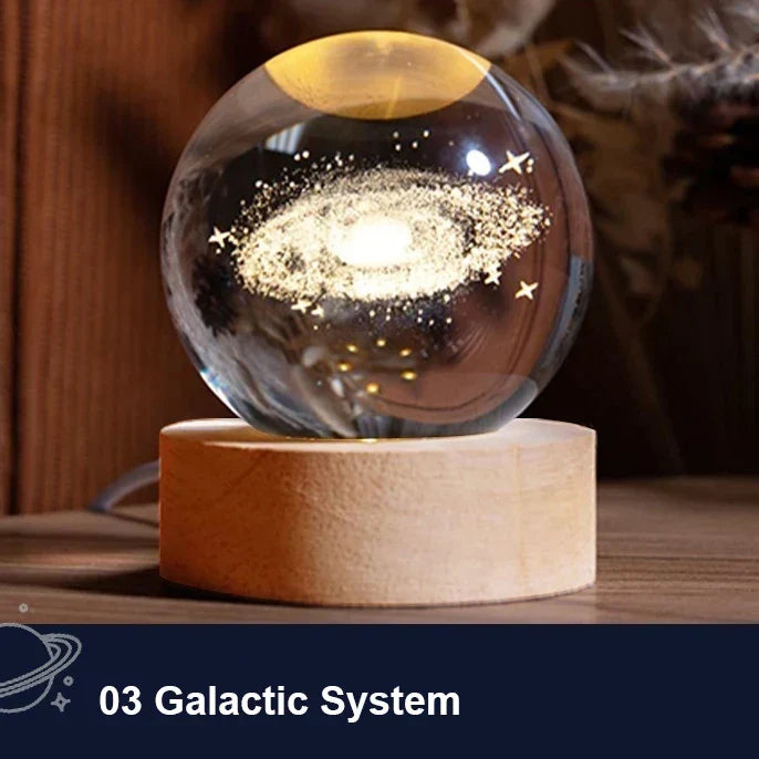 Astranova Galaxy Night Light | LED Crystal Ball with Milky Way Design | Warm White Light | Creative Gift for Kids &amp; Adults