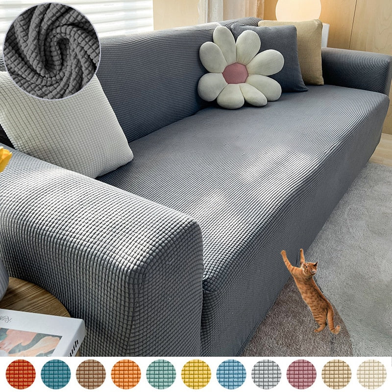 Textured Stretch Sofa Cover | Non-Slip, Machine Washable &amp; Protective for 1-Seater, 2-Seater, and 3-Seater Sofas