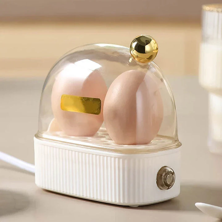 BowLift | 120W 220V Electric Egg Cooker &amp; Egg Poacher - Automatic Mini Breakfast Machine for 2 Eggs, Portable Steamer