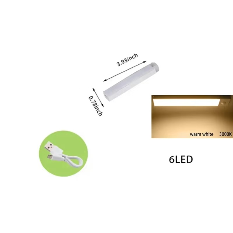 Smart Sensor LED Night Light - Motion-Activated, Dimmable &amp; Rechargeable