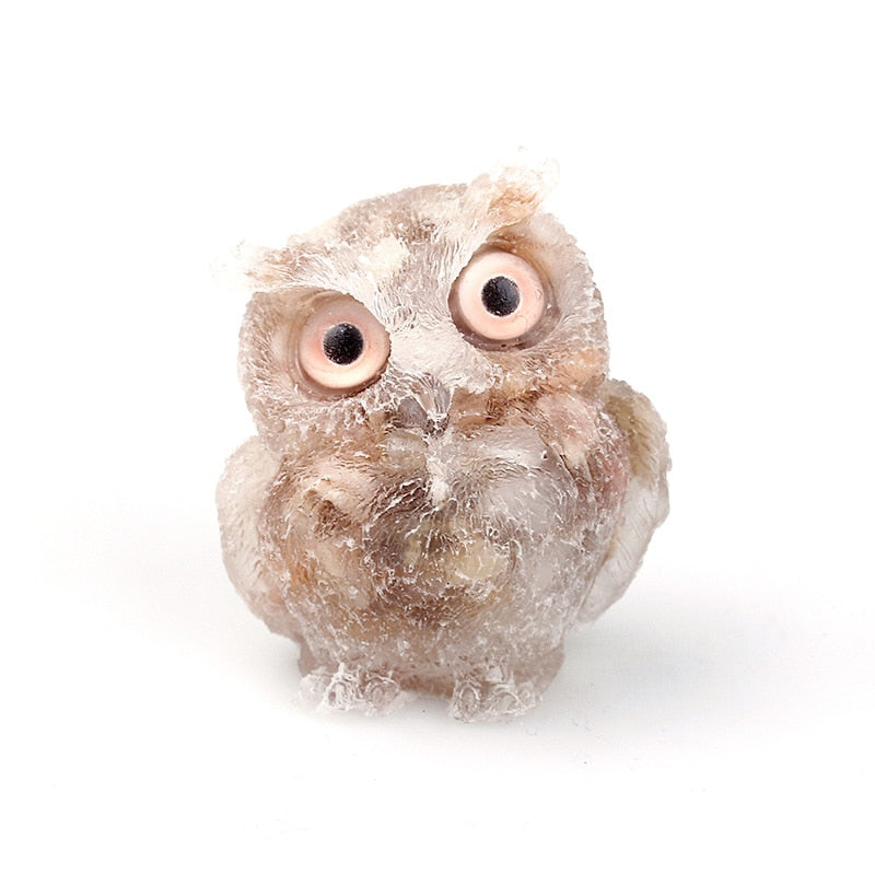BowLift | Natural Crystal Owl Figurine: Handmade Collector&