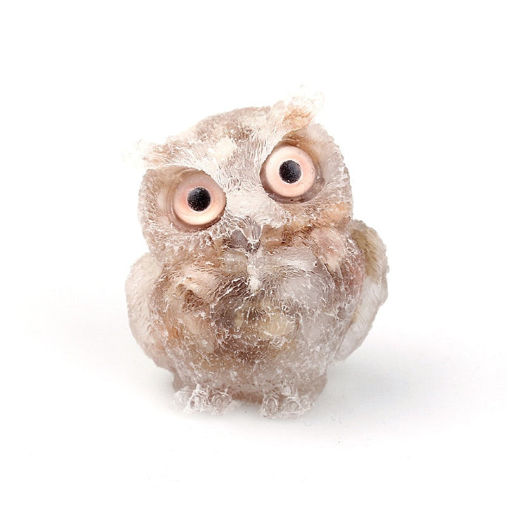 BowLift | Natural Crystal Owl Figurine: Handmade Collector&