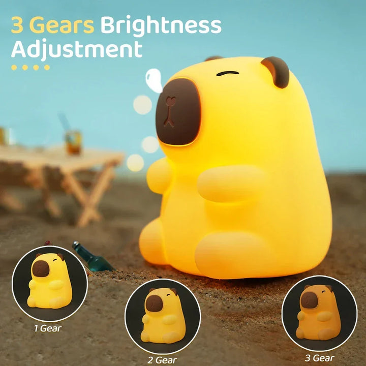 CappyGlow Night Light | Silicone | Warm White &amp; RGB | Dimmable | Rechargeable | 12 x 9 x 11 cm