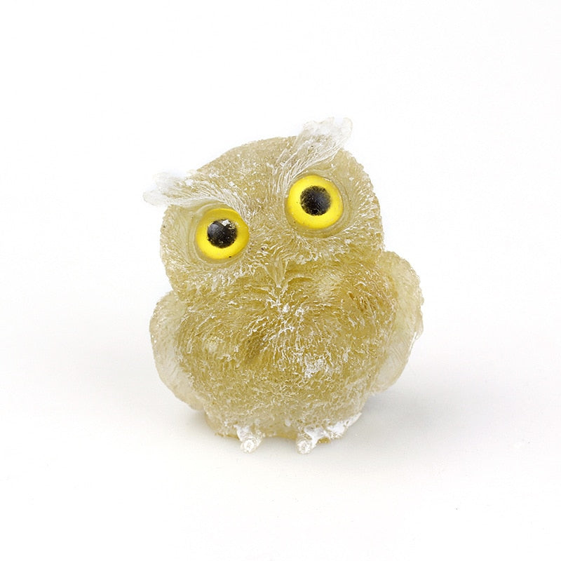 BowLift | Natural Crystal Owl Figurine: Handmade Collector&