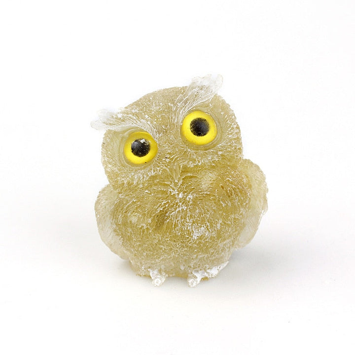 BowLift | Natural Crystal Owl Figurine: Handmade Collector&