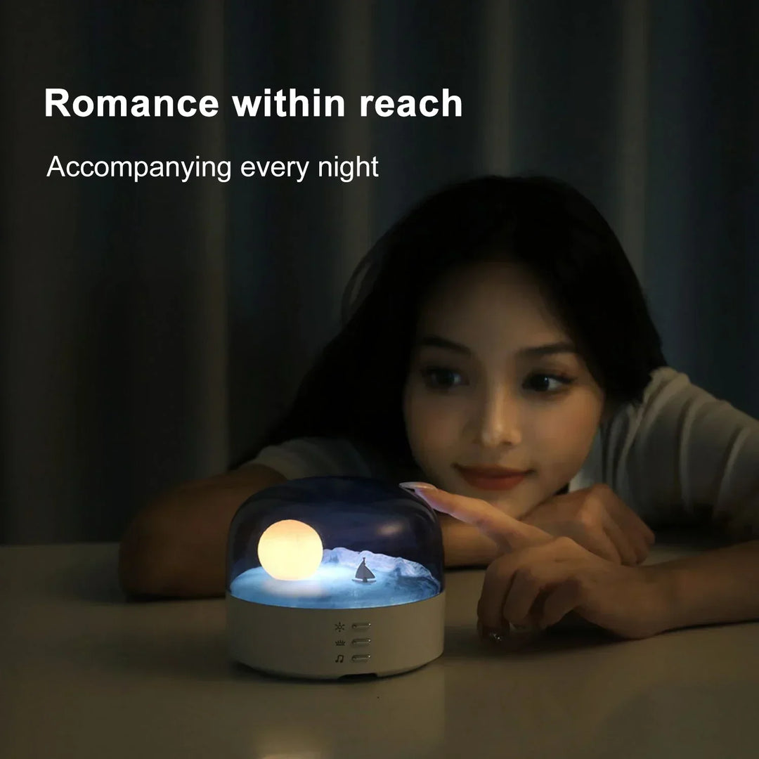 3D Mysterious Moon LED Night Light Speaker |