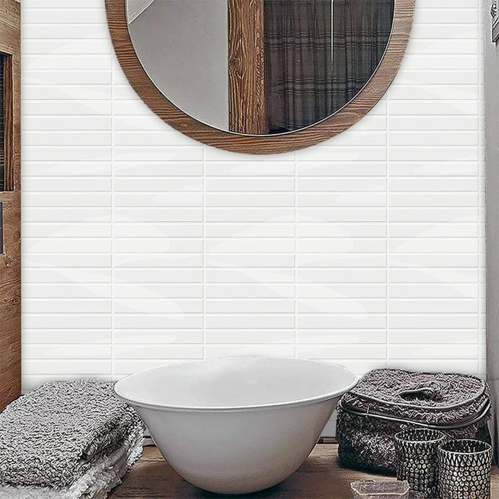 BowLift | Self-adhesive 3D DIY Kit Kat tiles in glossy white