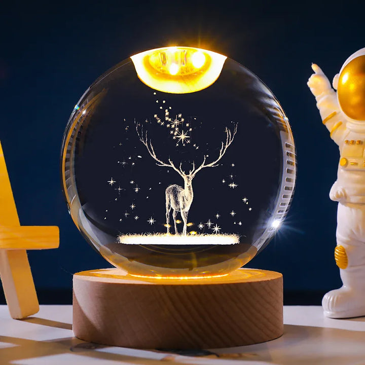Astranova Galaxy Night Light | LED Crystal Ball with Milky Way Design | Warm White Light | Creative Gift for Kids &amp; Adults