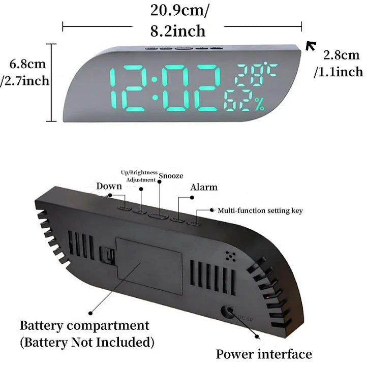 BowLift | LED Digital Alarm Clock with Dual Display &amp; Unlimited Snooze