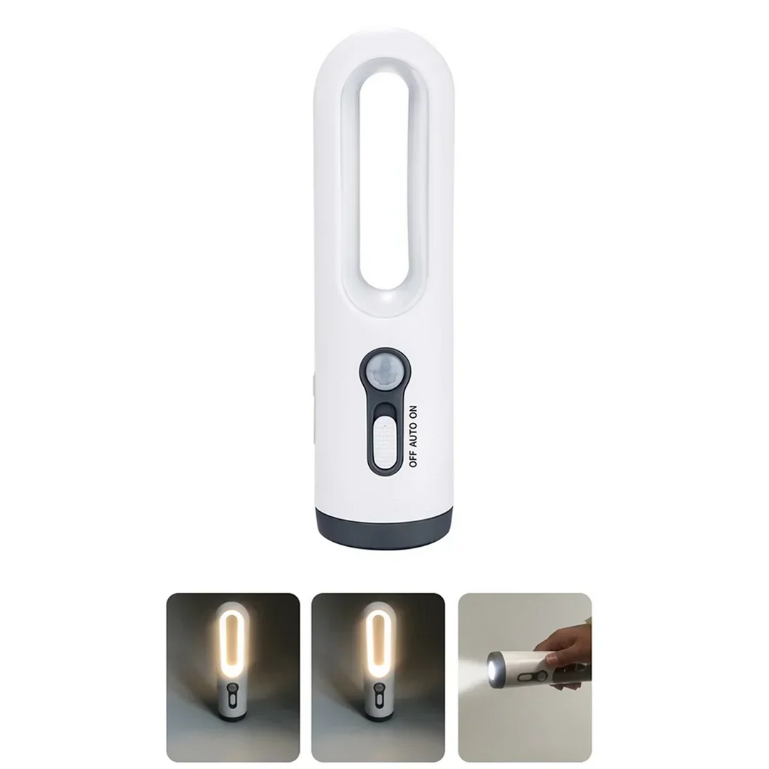 LED night light with motion sensor | 2-in-1 night light &amp; flashlight | Rechargeable &amp; emergency light | Twilight sensor