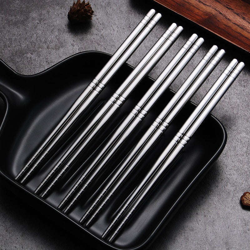 BowLift | So Fancy Stainless Steel Chopsticks 5 Pairs