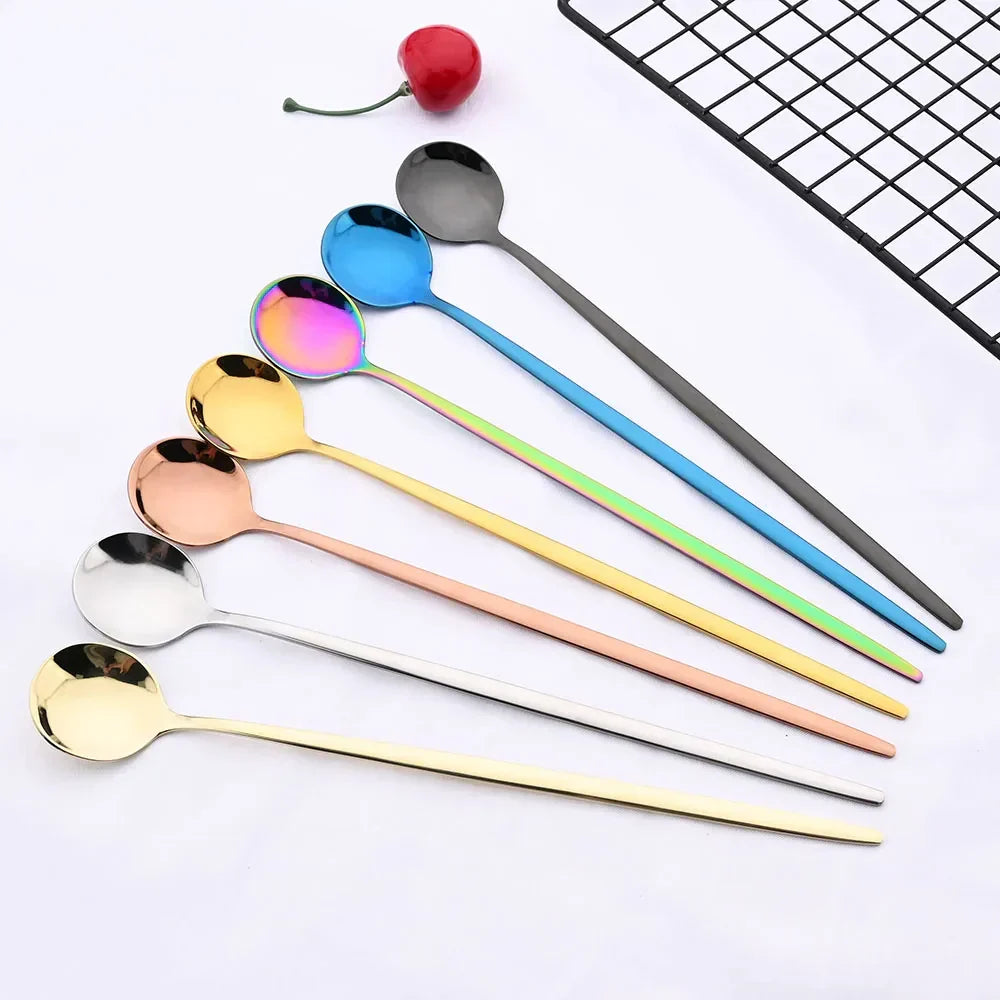 BowLift | Golden 6-piece Long Handle Spoon Set