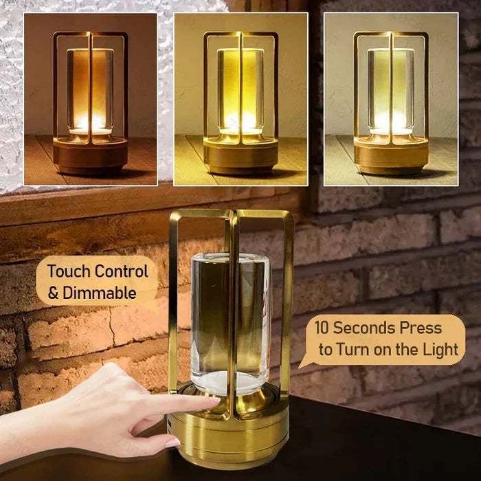 Warm LED Cordless Table Lamp – Battery Operated Nordic Design - LED with Touch Control, Suitable for Bedroom, Home, Outdoor - Ideal Night Light