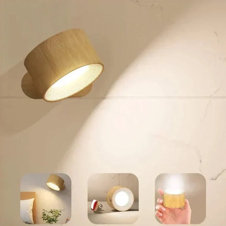 Spotlight Wireless Wall Lamp - 360° Rotation, Dimmable, Rechargeable Wall Light