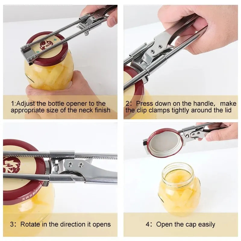 BowLift | Adjustable Stainless Steel Bottle Opener | Non-Slip Bottle Opener | New Kitchen Gadget