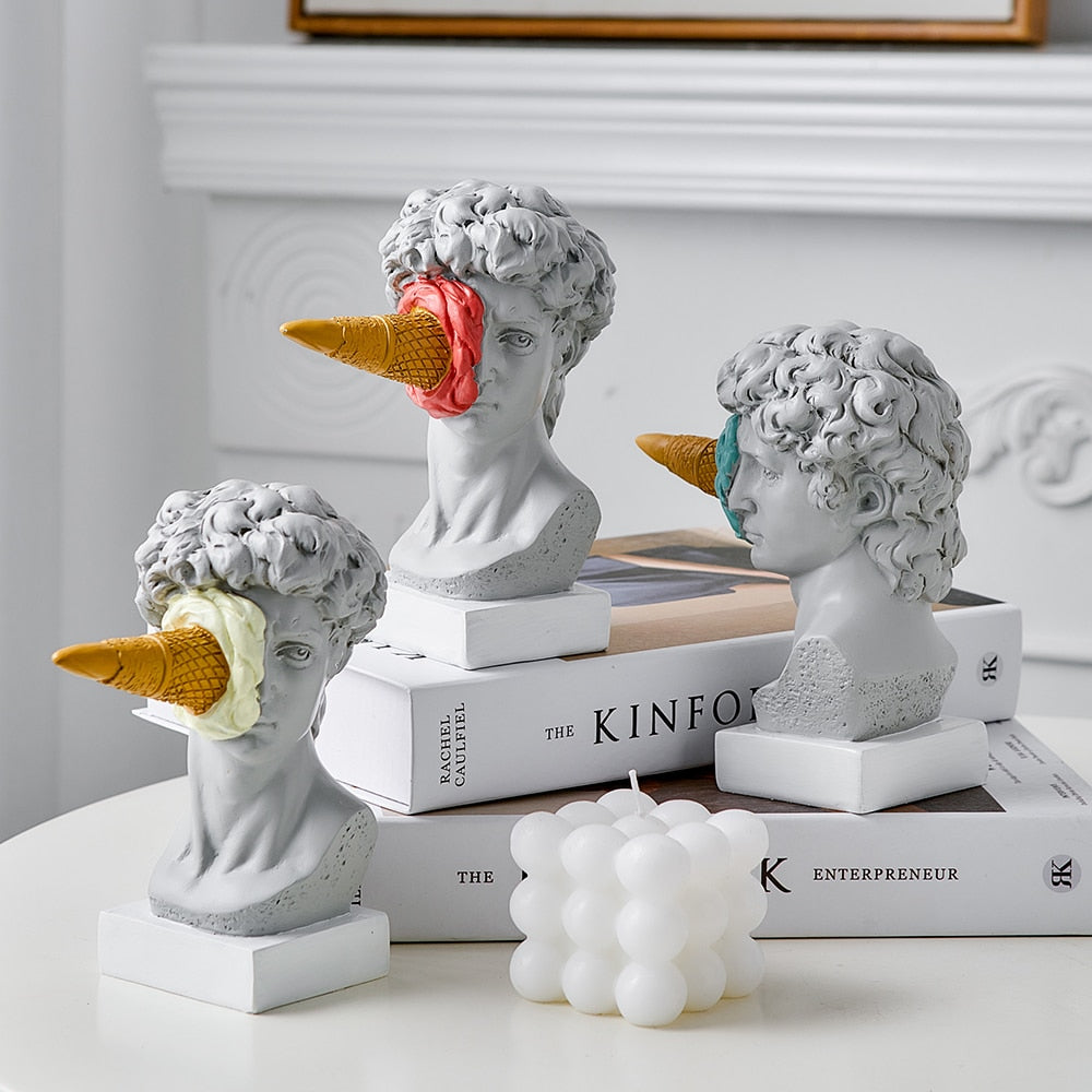 BowLift | David Figurine with Ice Cream Home Decoration Sculpture