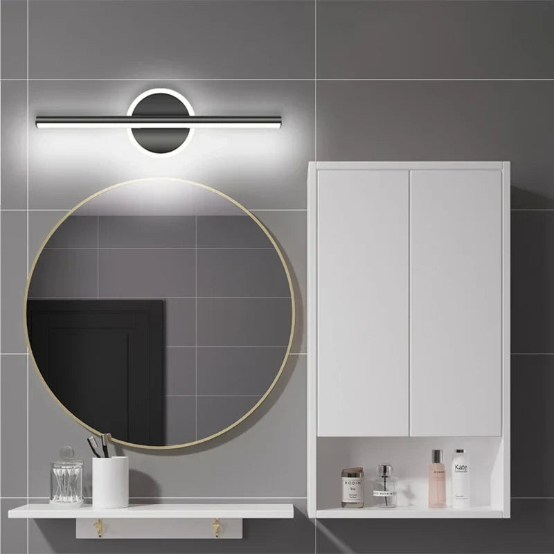 LED Wall Light LineaLux | Black &amp; Gold | 40/60/80 cm | Warm, Cold &amp; Three-colour Light | Modern Mirror &amp; Wall Lighting