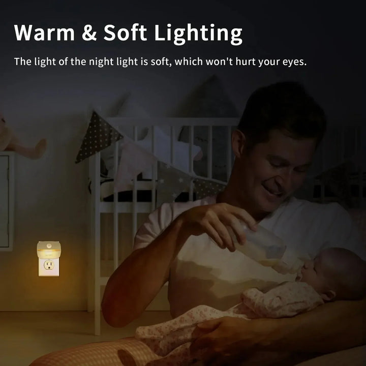 LumoSense LED Night Light | With Motion &amp; Light Sensor | Dimmable &amp; Energy Efficient | Warm White &amp; Cool White