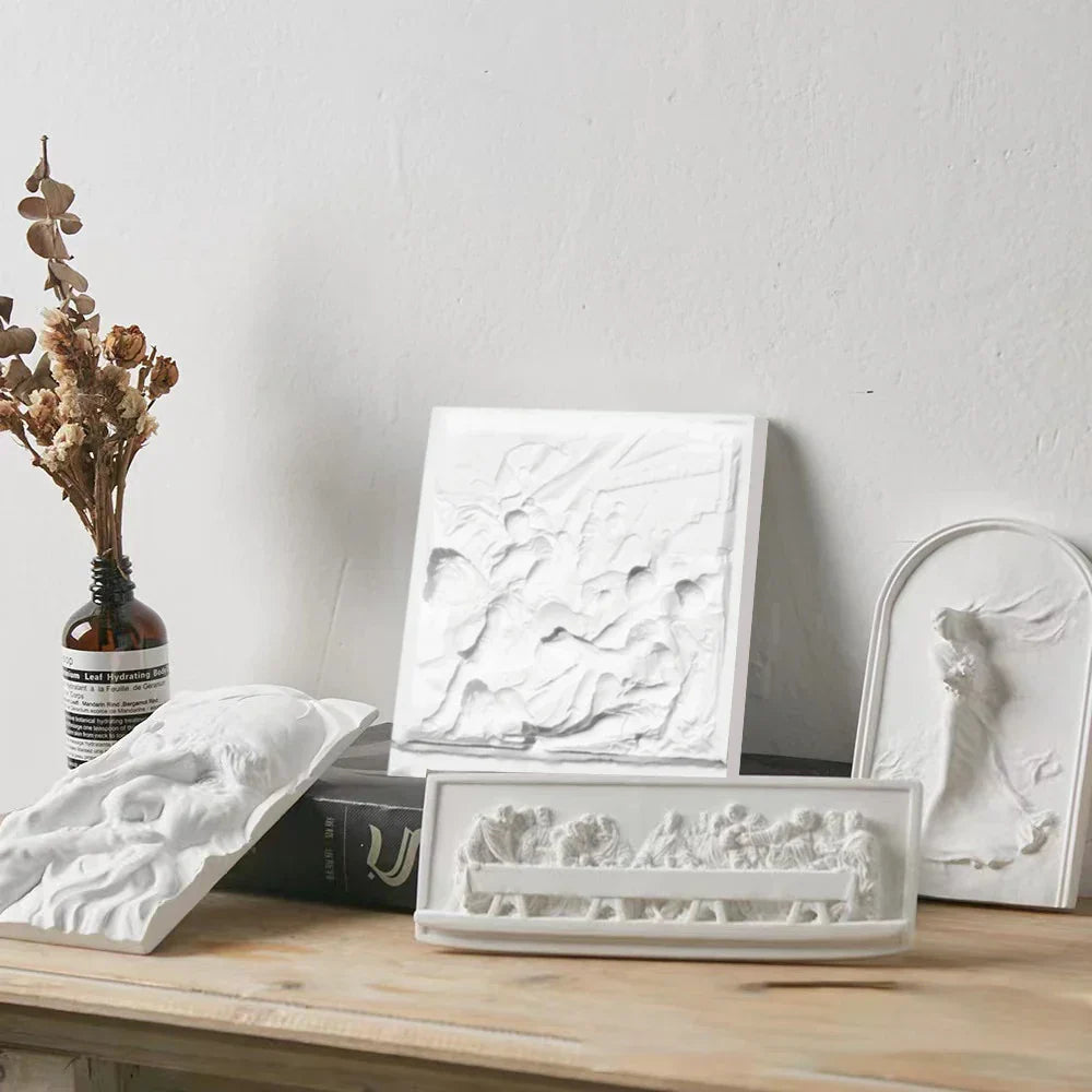 BowLift | Nordic INS Style Character Plaster Statue DIY Painted Sketch Photography Props Table Decorations Home Art Plaster Decoration