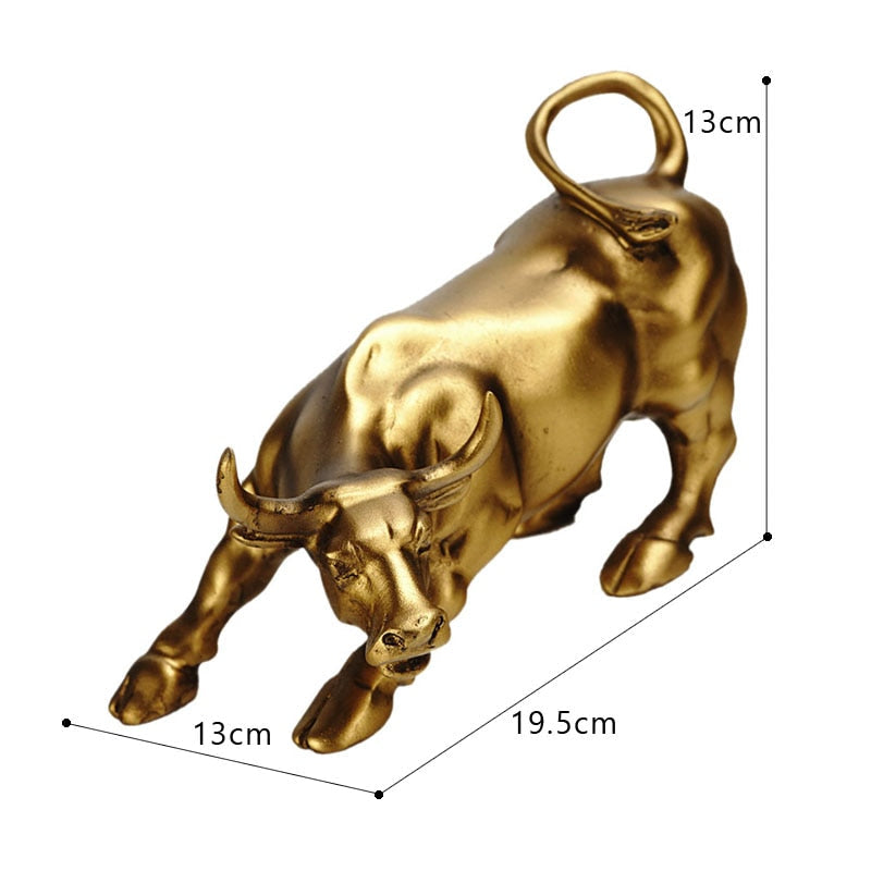 BowLift | Graffiti-Painting Resin Bull Figures Home Living Room Bedroom Office Desktop Feng Shui Ornaments Collection Statues