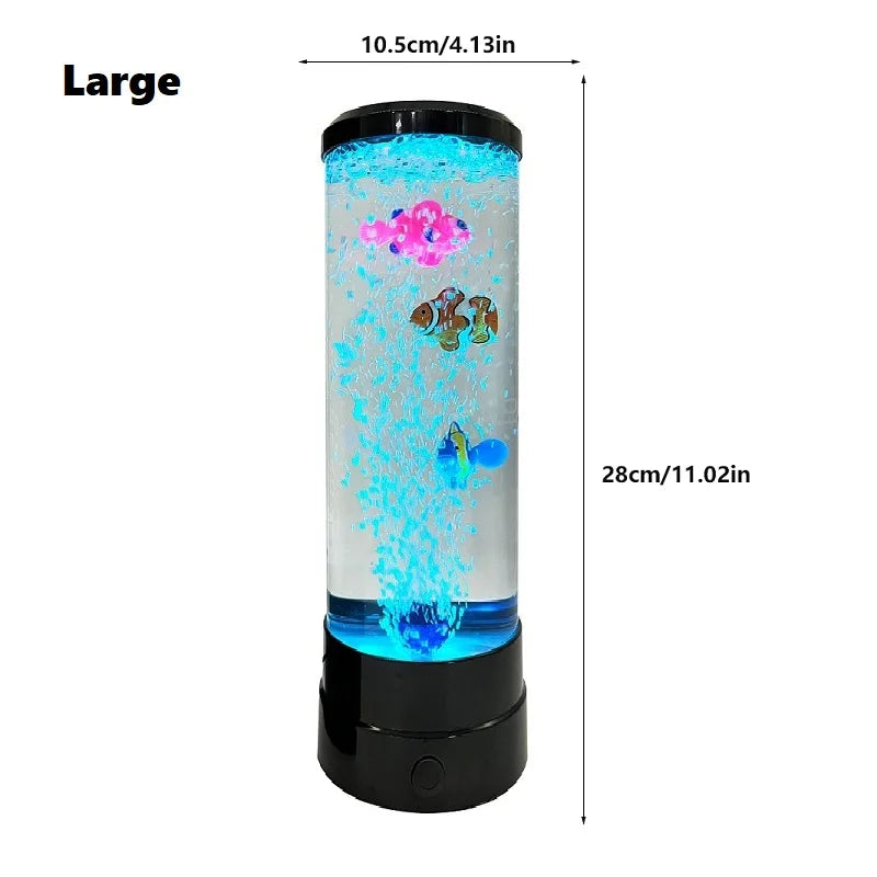 Simulated Led colourful Large Bubble Fish Light Aquarium Tank Usb Night Light for Home Desk Bedroom Living Room
