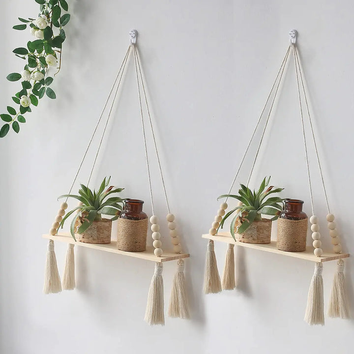 BowLift | Wall shelf – Wood – Hanging shelves – Boho home decoration – Room decoration