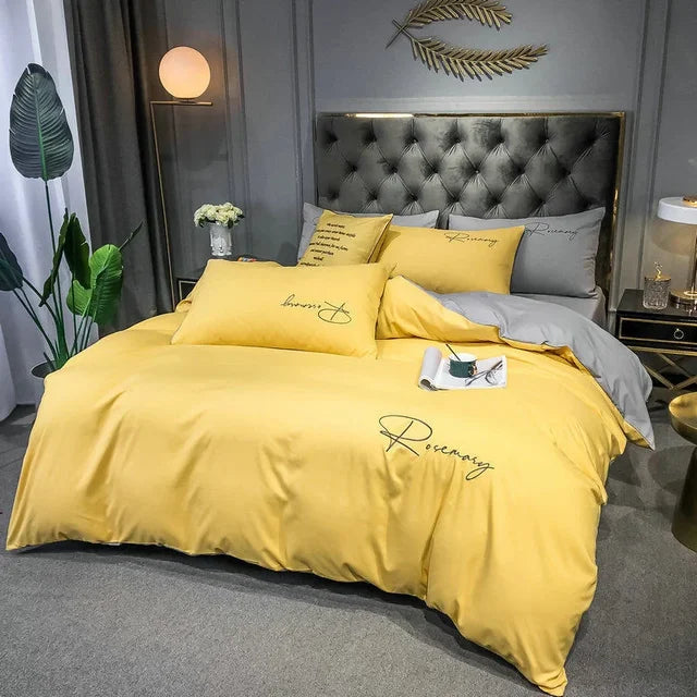 EmbroiLux Bedding - Elegant luxury duvet cover with embroidery design