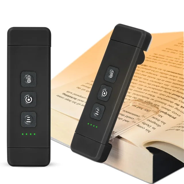 Clip-on book light, USB rechargeable reading light with timer, portable LED bookmark light for bedside &amp; desk