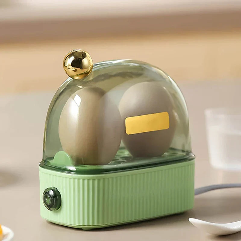 BowLift | 120W 220V Electric Egg Cooker &amp; Egg Poacher - Automatic Mini Breakfast Machine for 2 Eggs, Portable Steamer