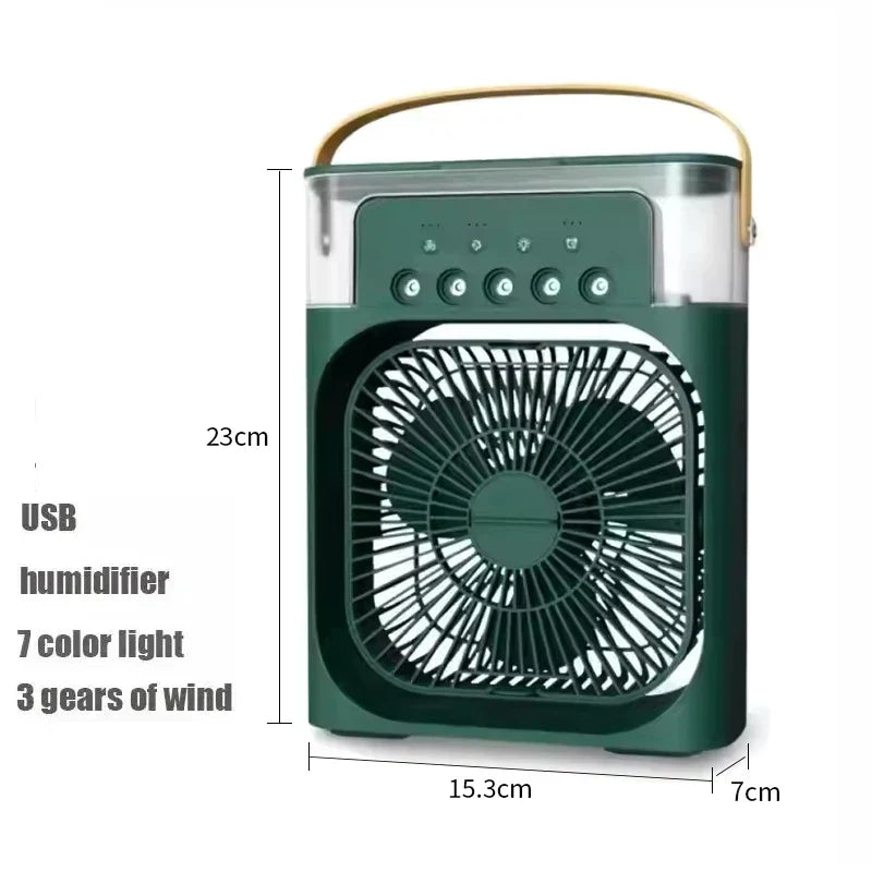 3-in-1 Mini Air Cooler Fan – Portable Household Air Conditioner with LED Night Light, Humidifier, and Adjustable Air for Home &amp; Office |