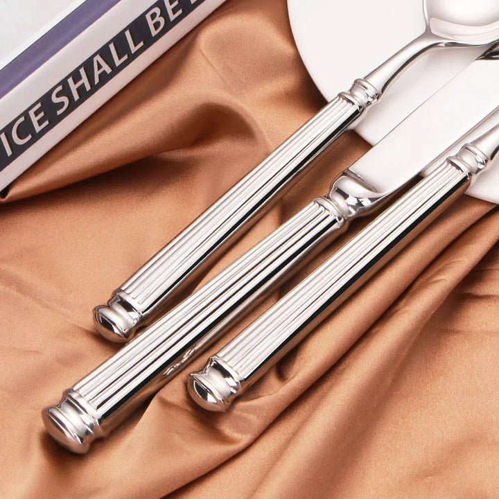 Premium Stainless Steel Cutlery Set – 304 Mirror Finish Silverware for Everyday &amp; Formal Dining