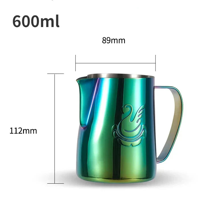 BowLift | 600ml stainless steel coffee pot milk frother cup cream maker espresso latte art tool elegant swan