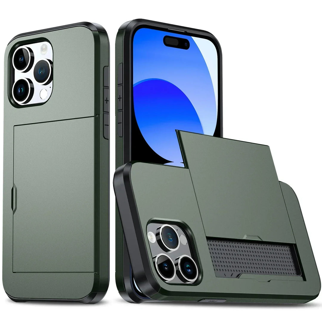 LuxShield iPhone Case with Card Holder | Slim Design | Card Storage | Protection &amp; Style
