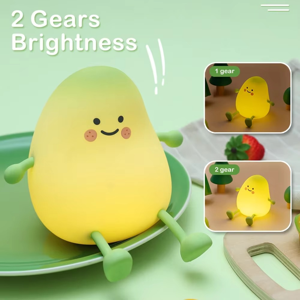 Super Soft Touch-Controlled Multicolour Silicone Pear Night Light