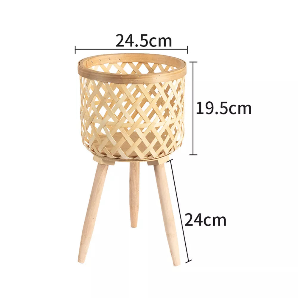 BowLift | Handcrafted Bamboo Woven Flower Pot with Stand Plant Flower Display Storage Stand DIY Storage Children&