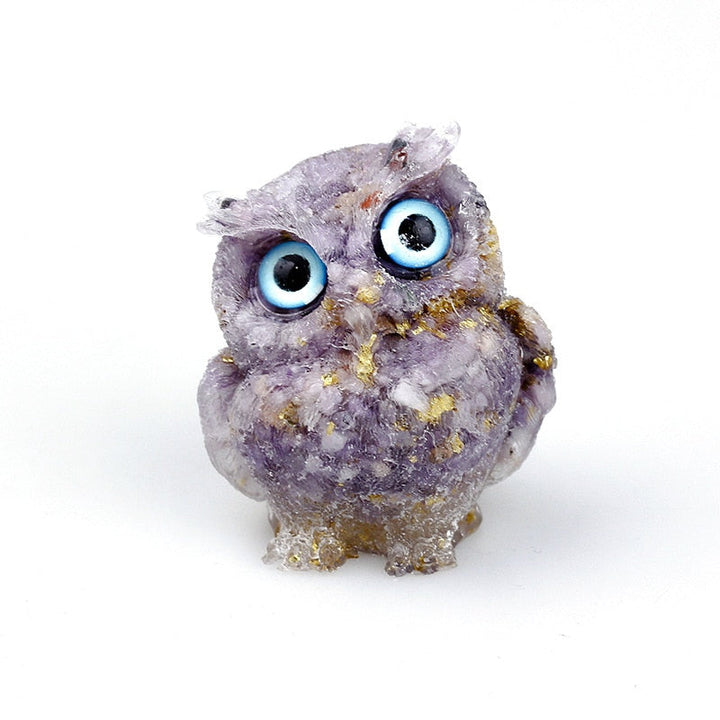 BowLift | Natural Crystal Owl Figurine: Handmade Collector&