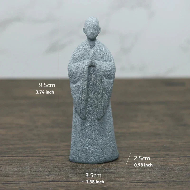 BowLift | Buddha Stone Statue Small Buddhist Monks Tibetan Buddhism Figures Zen Garden Ornament Meditation Home Aquarium Decoration