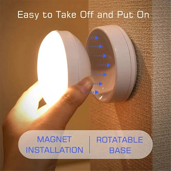 LumiFlex360 LED Night Light | Motion Sensor | 360° Rotatable | Rechargeable | Magnetic &amp; Wireless