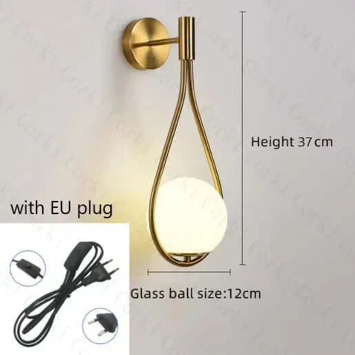 Drop Luxury Glass Ball Wall Light