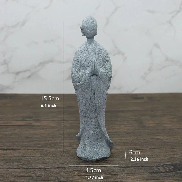 BowLift | Buddha Stone Statue Small Buddhist Monks Tibetan Buddhism Figures Zen Garden Ornament Meditation Home Aquarium Decoration