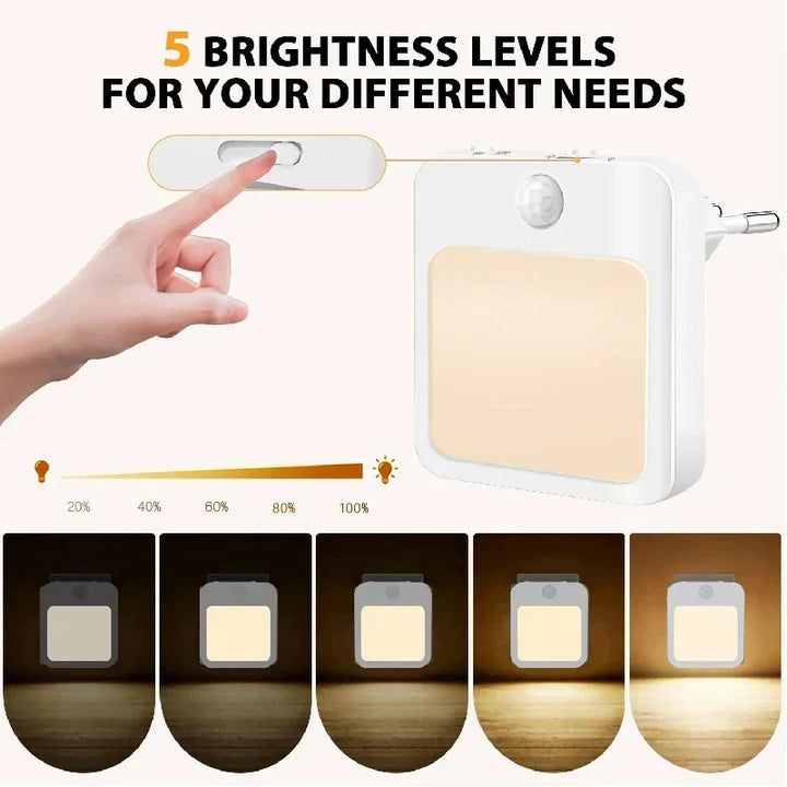Sensilux Mini LED Night Light | With Motion Sensor | Warm &amp; Cool White | For Hallway, Bedroom &amp; Bathroom