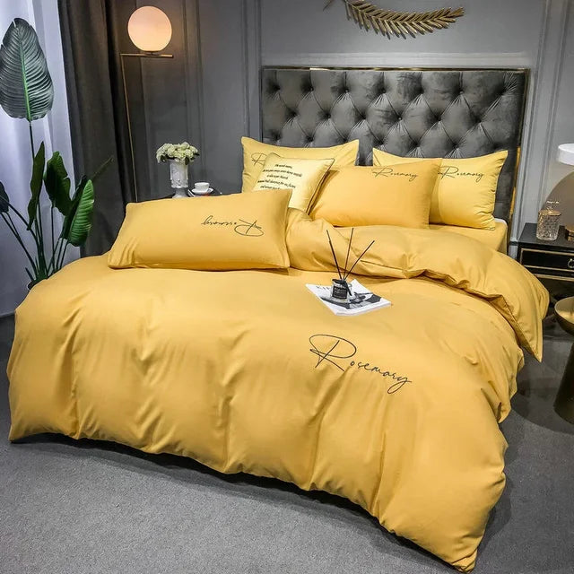 EmbroiLux Bedding - Elegant luxury duvet cover with embroidery design
