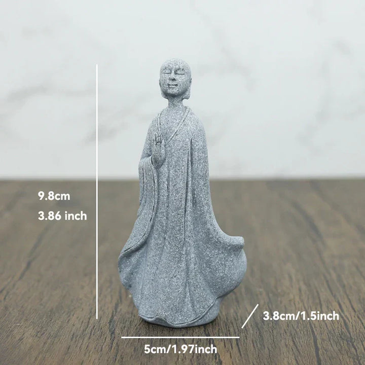 BowLift | Buddha Stone Statue Small Buddhist Monks Tibetan Buddhism Figures Zen Garden Ornament Meditation Home Aquarium Decoration