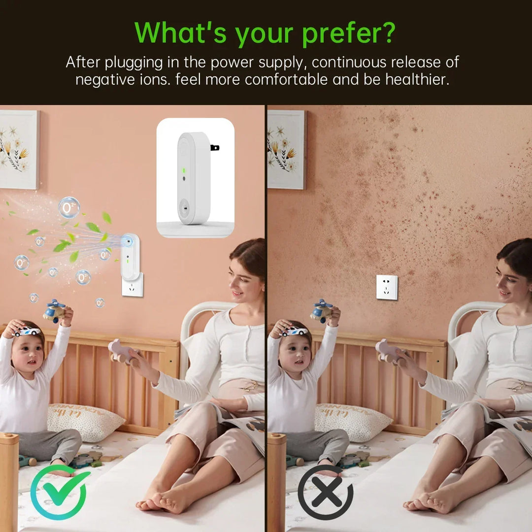 Air purifier &amp; night light Aeroluna | Ion technology without filter | For bedroom, kitchen &amp; office | Compact &amp; quiet