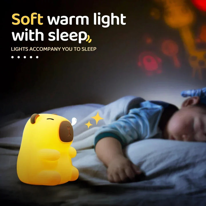 CappyGlow Night Light | Silicone | Warm White &amp; RGB | Dimmable | Rechargeable | 12 x 9 x 11 cm