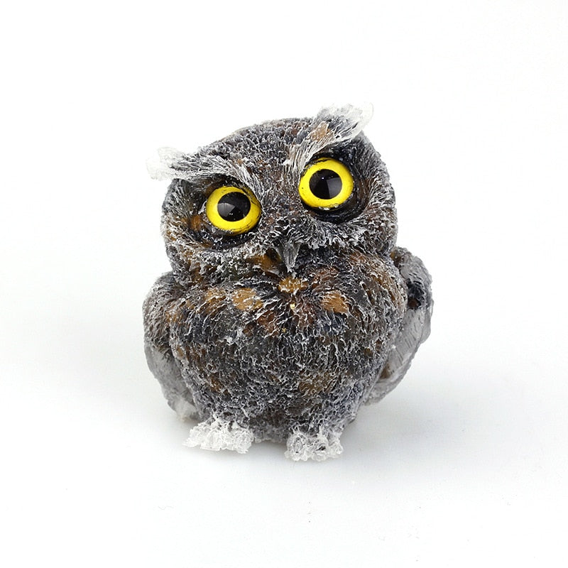 BowLift | Natural Crystal Owl Figurine: Handmade Collector&