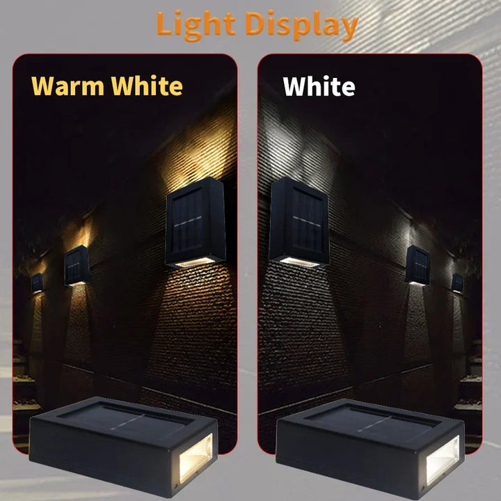 Waterproof LED Solar Wall Lamp: Up and Down Lighting for Balcony, Garden, Street and Landscape