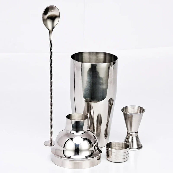 BowLift | 550 ml/750 ml Stainless Steel Cocktail Shaker Mixer Drink Bartender Set Bar Set Tools With Wine Rack Stand Tool for Birthday Gift