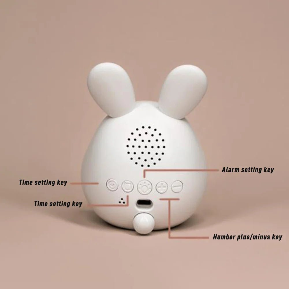 WakkerKonijn – Kids alarm clock with LED night light and playful rabbit design